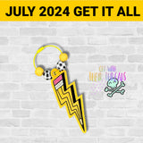 DIGITAL DOWNLOAD Lightning Pencil Bag Tag Bookmark Ornament