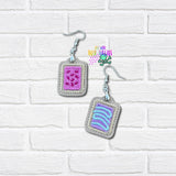 Poptart Earrings Embroidery Design | Digital Download | 2 Sizes Included