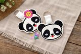 DIGITAL DOWNLOAD Panda Snap Tab Key Chain Set 2 DESIGNS INCLUDED