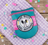 DIGITAL DOWNLOAD Applique Stay Busy Feel Nothing Rounded Bottom Bag