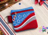 DIGITAL DOWNLOAD ITH Applique Rustic Americana Zipper Bag 5 SIZES INCLUDED
