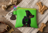 DIGITAL DOWNLOAD 5x5 ITH Applique Doberman Bum Poo Zipper Bag Lined and Unlined Sketchy Fill