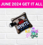 DIGITAL DOWNLOAD 5x5 Applique Red White and Poo Bag ITH Zipper Bag