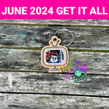 DIGITAL DOWNLOAD Applique Retro Television Bag Tag Bookmark Ornament