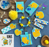 DIGITAL DOWNLOAD Applique Rubber Duck Wristlet Essentials Set 9 DESIGNS INCLUDED