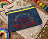 DIGITAL DOWNLOAD What The Actual F Rainbow Clutch Zipper Bag Lined and Unlined