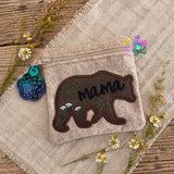 DIGITAL DOWNLOAD Mama Bear Zippered Bag and Charm Set