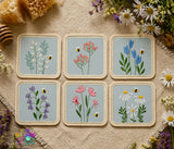 DIGITAL DOWNLOAD Wildflower Applique Coaster Bundle