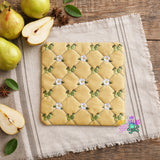 DIGITAL DOWNLOAD Quilted Pear Mug Rug 4 SIZES INCLUDED ENVELOPE TURN HOLE