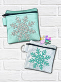 DIGITAL DOWNLOAD Snowflake Zipper Bag Set 5 SIZES INCLUDED