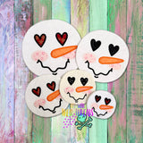DIGITAL DOWNLOAD Applique Snowman Quilted Mug Rug Snack Mat Coaster Set 7 SIZES INCLUDED ENVELOPE STYLE