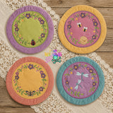 DIGITAL DOWNLOAD | Applique Quilted Spring Time Friends Mug Rug Bundle | 4 SIZES INCLUDED | 4 DESIGNS INCLUDED