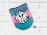 DIGITAL DOWNLOAD Applique Stay Busy Feel Nothing Rounded Bottom Bag
