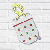 DIGITAL DOWNLOAD Quilted Strawberry Round Bottom Bag