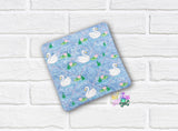 DIGITAL DOWNLOAD Quilted Swan Mug Rug 4 SIZES INCLUDED ENVELOPE TURN HOLE