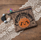 DIGITAL DOWNLOAD 5x5 Applique Spooky Dog Mom Mum Dog Poo Bag Holder Halloween