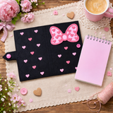 DIGITAL DOWNLOAD Quilted Applique Heart Bow Top Load Notebook Cover