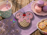 DIGITAL DOWNLOAD Applique Mouse Ice Cream Coaster