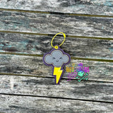 DIGITAL DOWNLOAD Applique Thunderstorm Bag Tag Bookmark Ornament