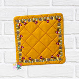 DIGITAL DOWNLOAD Toadstool Border Mug Rug 4 SIZES INCLUDED ENVELOPE TURN HOLE