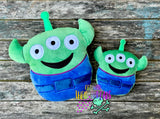 DIGITAL DOWNLOAD Applique Toy Alien Plush Set 5 SIZES INCLUDED