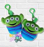 DIGITAL DOWNLOAD Applique Alien Squishy Key Chain 2 SIZES INCLUDED