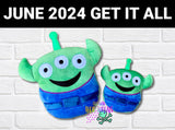 DIGITAL DOWNLOAD Applique Toy Alien Plush Set 5 SIZES INCLUDED
