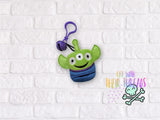 DIGITAL DOWNLOAD Applique Alien Squishy Key Chain 2 SIZES INCLUDED