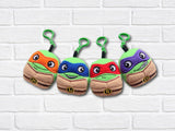 DIGITAL DOWNLOAD Applique Turtle Buddies Squishy Key Chain Set