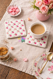 DIGITAL DOWNLOAD Quilted Rose Mug Rug 4 SIZES INCLUDED ENVELOPE TURN HOLE