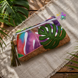 DIGITAL DOWNLOAD Applique Monstera Leaf Clutch Zipper Bag Lined and Unlined