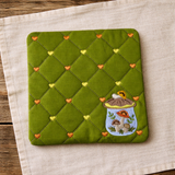 DIGITAL DOWNLOAD Quilted Mushroom Canister Mug Rug 4 SIZES INCLUDED ENVELOPE TURN HOLE