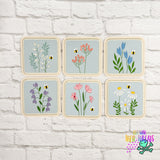 DIGITAL DOWNLOAD Wildflower Applique Coaster Bundle