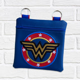 DIGITAL DOWNLOAD Applique Wonder Woman Zipper Bag Set 4 SIZES INCLUDED