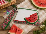 DIGITAL DOWNLOAD Applique Watermelon Clutch Zipper Bag Lined and Unlined