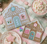 DIGITAL DOWNLOAD Applique Gingerbread House Quilted Mug Rug Snack Mat Coaster Set 5 SIZES INCLUDED ENVELOPE AND TURN HOLE OPTION