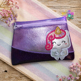 DIGITAL DOWNLOAD Applique Unicorn Clutch Zipper Bag Lined and Unlined