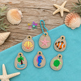 DIGITAL DOWNLOAD 🍷✨ Coastal Cuties Wine Charm Set | Set of 6 Charms 🍷✨
