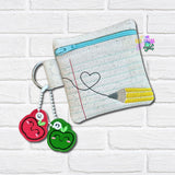 DIGITAL DOWNLOAD 4x4 School Days Zipper Bag and Apple Charm Set 5 SIZES INCLUDED