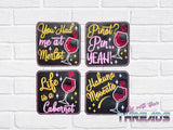 DIGITAL DOWNLOAD Wine Pun Coaster Set Feltie