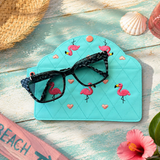Quilted Flamingo Envelope Style Glasses Case Bundle | 2 Designs | 2 Sizes | Digital Download