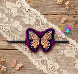 DIGITAL DOWNLOAD 🦋 Applique Monarch Butterfly Hair Holder Bun Cover