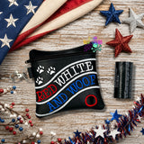 DIGITAL DOWNLOAD 5x5 Applique Red White and Woof Poo Bag ITH Zipper Bag