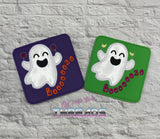 DIGITAL DOWNLOAD Applique Booze Ghost Coaster