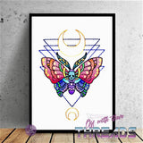 DIGITAL DOWNLOAD Death Moth Sketch Embroidery Design 4 SIZES INCLUDED