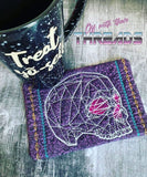 DIGITAL DOWNLOAD Geometric Skull Mug Rug and Place Mat Set 4 SIZES