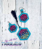 DIGITAL DOWNLOAD Applique Hexagon Set Eyelet Snap Tab Ornament Bookmark Charm