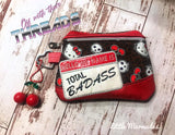 DIGITAL DOWNLOAD Total Badass Clutch Applique Zipper Bag Lined and Unlined