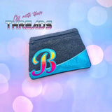 DIGITAL DOWNLOAD Letter B Clutch Applique Zipper Bag Lined and Unlined Alphabet