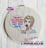 DIGITAL DOWNLOAD Not Very Talky Today Sketch Design 4 SIZES INCLUDED
